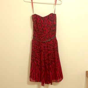 White House Black Market red and black leopard